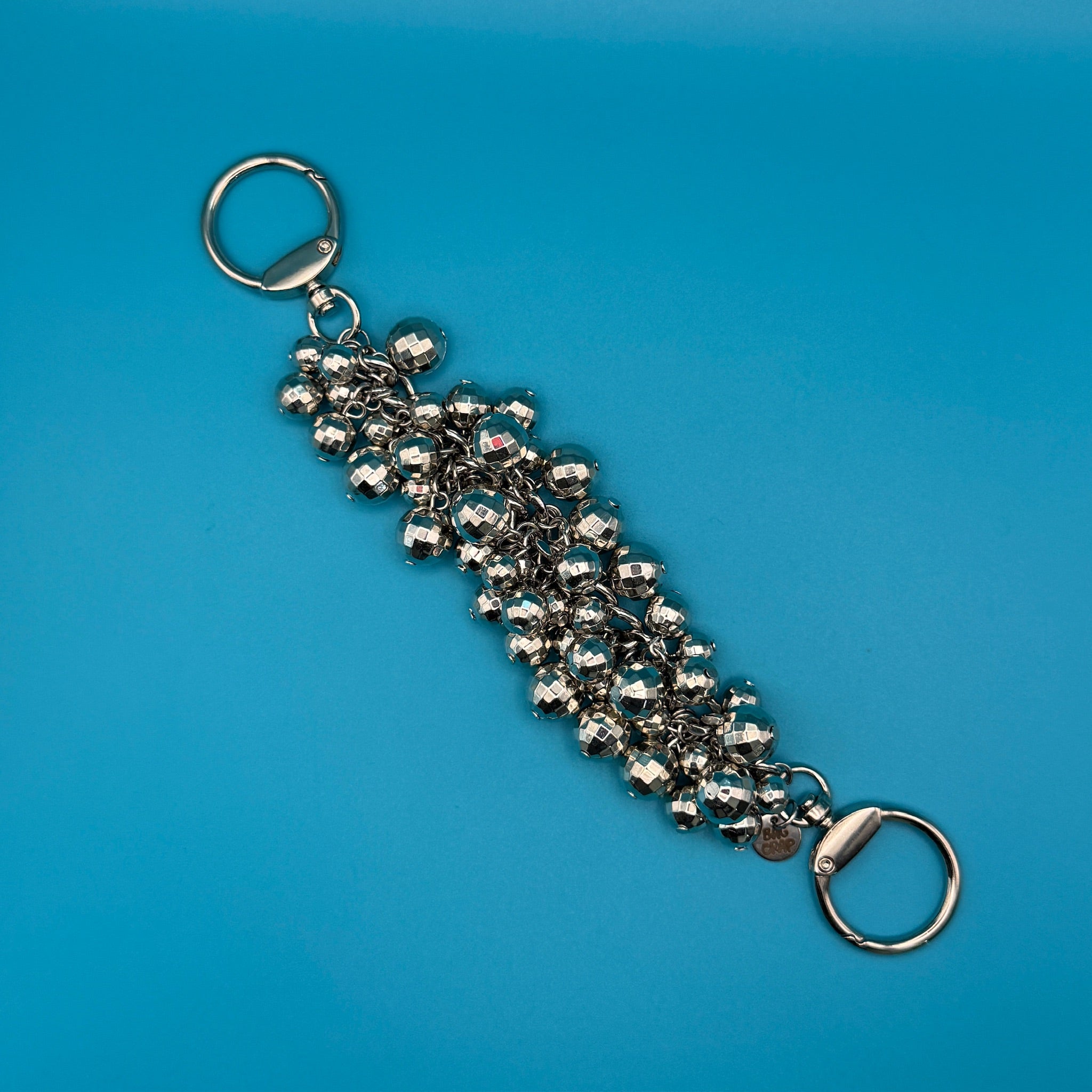 Handcrafted Disco Ball Silver   Chain - vintage bag charm chains silver nostalgia vintage y2k vintage keychain vintage charms for bag nostalgia vintage keychains y2k collectible - Bag Crap