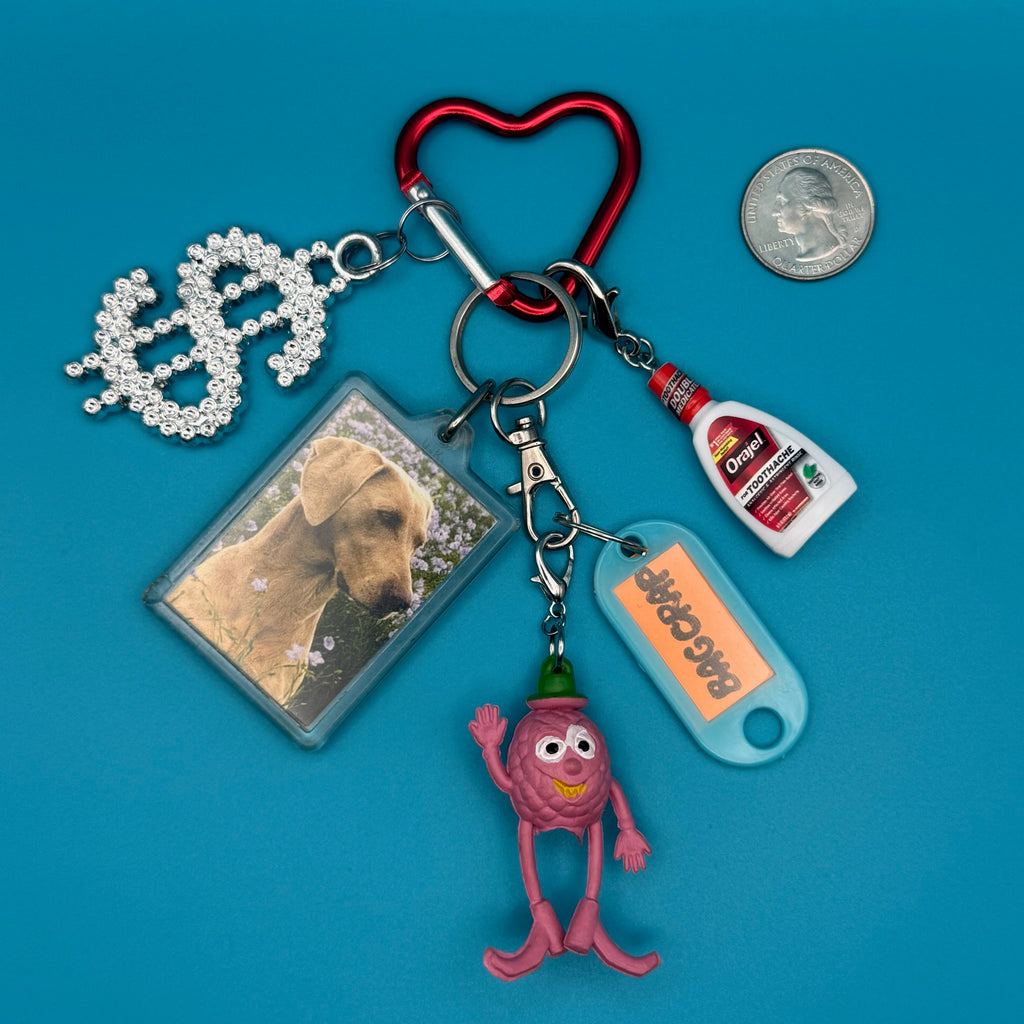 1:1 Vintage Red Heart + Dog Bag Charm Pack