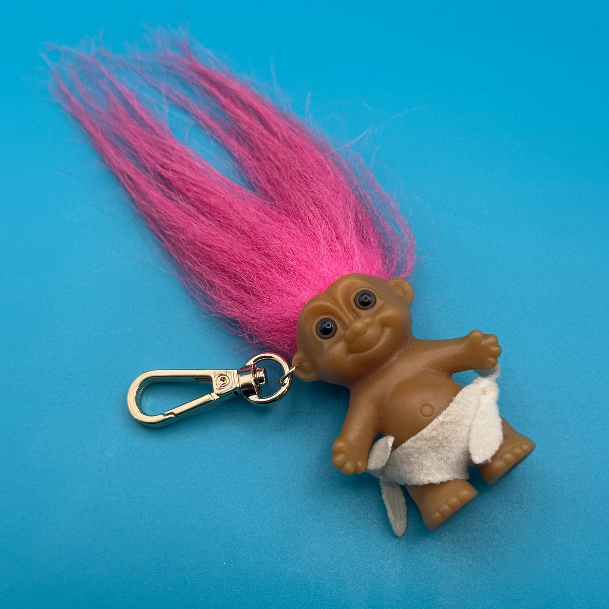 Troll Doll  : Pink Hair Diaper Baby Troll - troll charms troll keychains vintage keychain vintage charms for bag nostalgia vintage keychains y2k collectible - Bag Crap