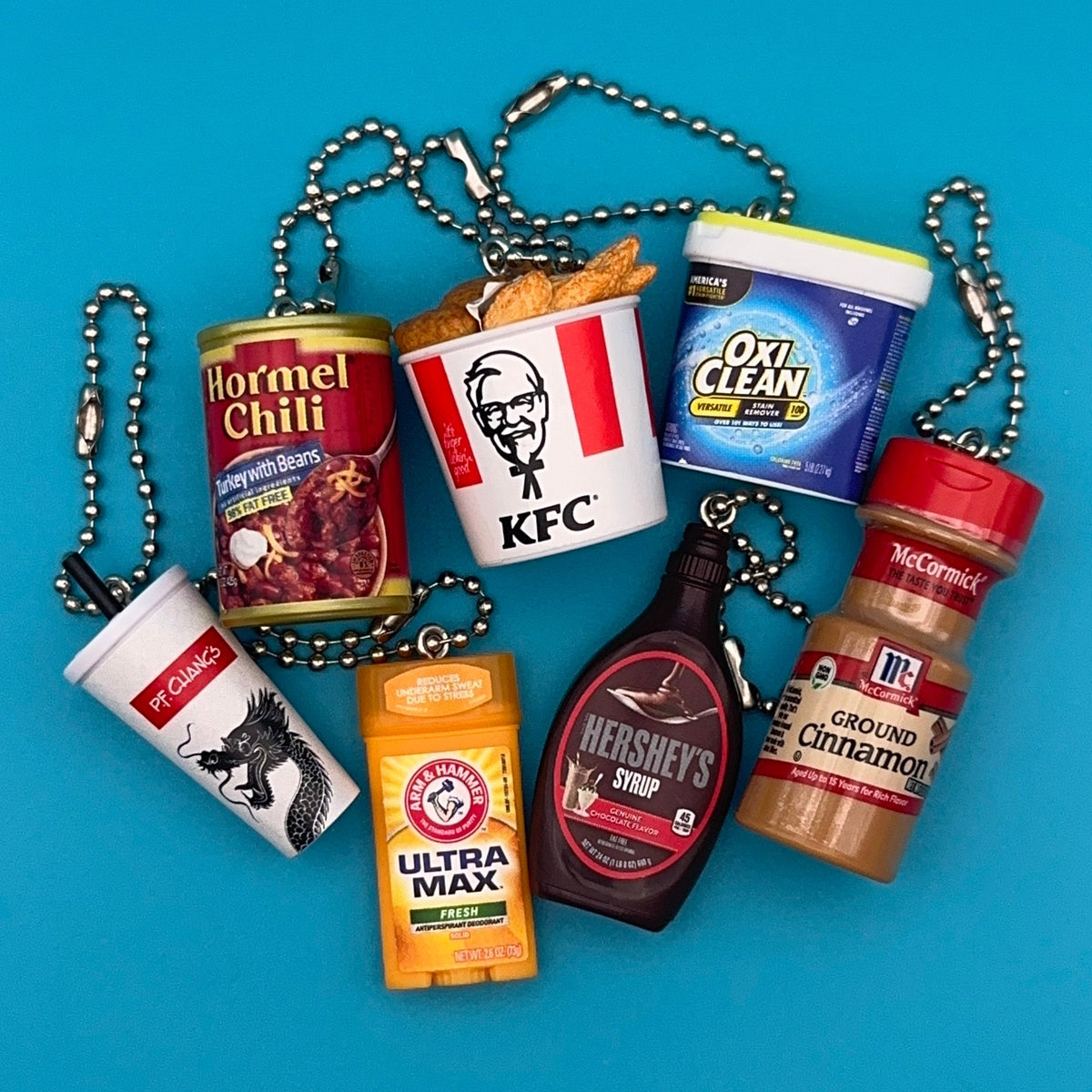 Assorted Mini Food & Grocery  s: Oxi Clean, Hershey's - bodega food grocery nyc ny apple fruit vegetables fun vintage keychain vintage charms for bag nostalgia vintage keychains y2k collectible - Bag Crap