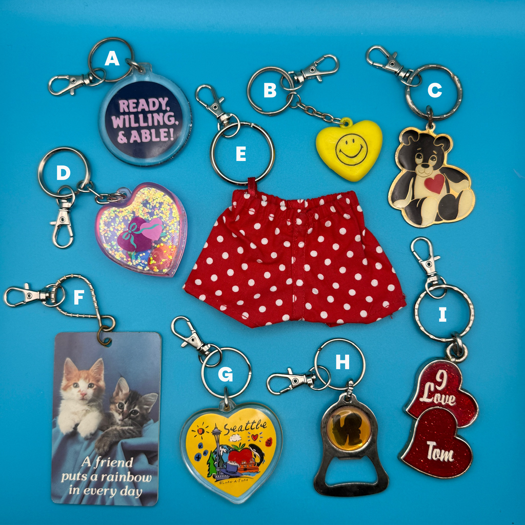 Vintage 1980s-2000s Valentines Keychains & Bag Charms: You Pick