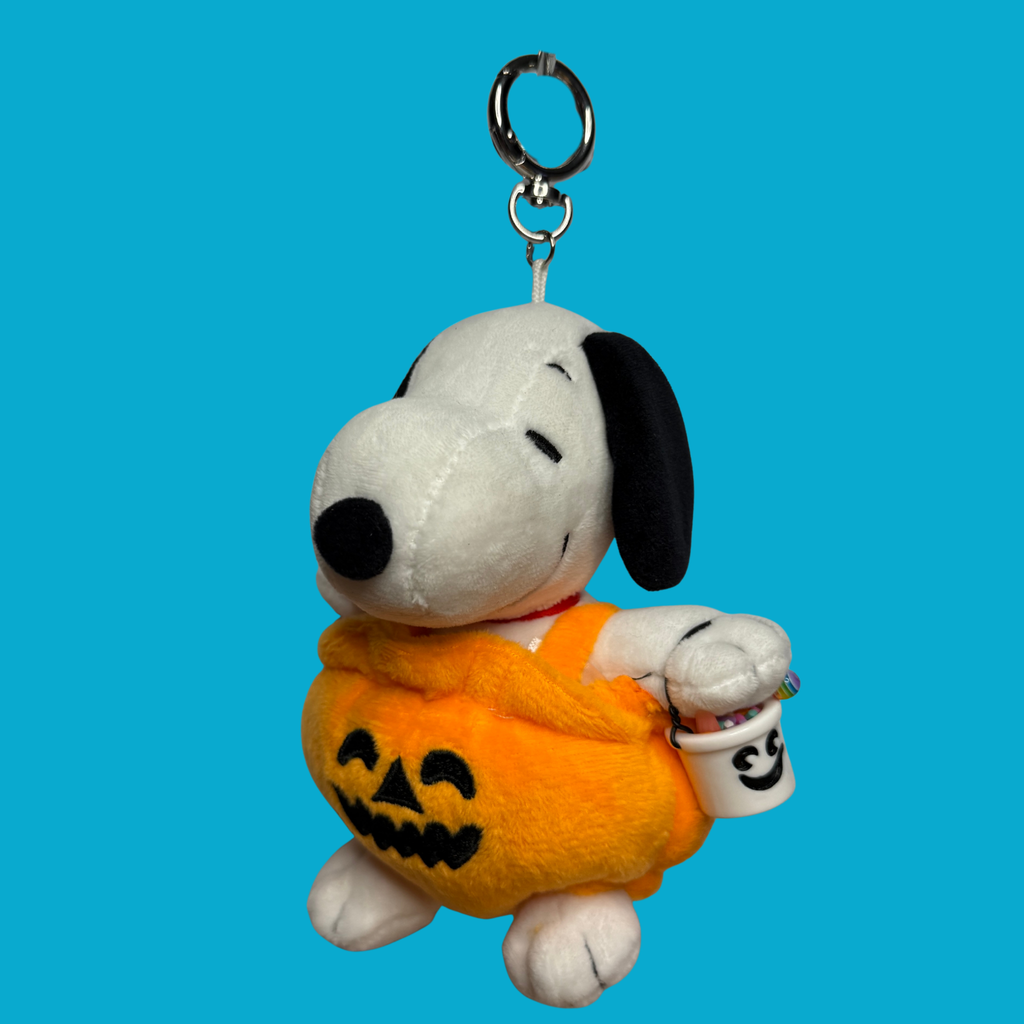 Snoopy Halloween Pumpkin Plush Bag Charm Keychain