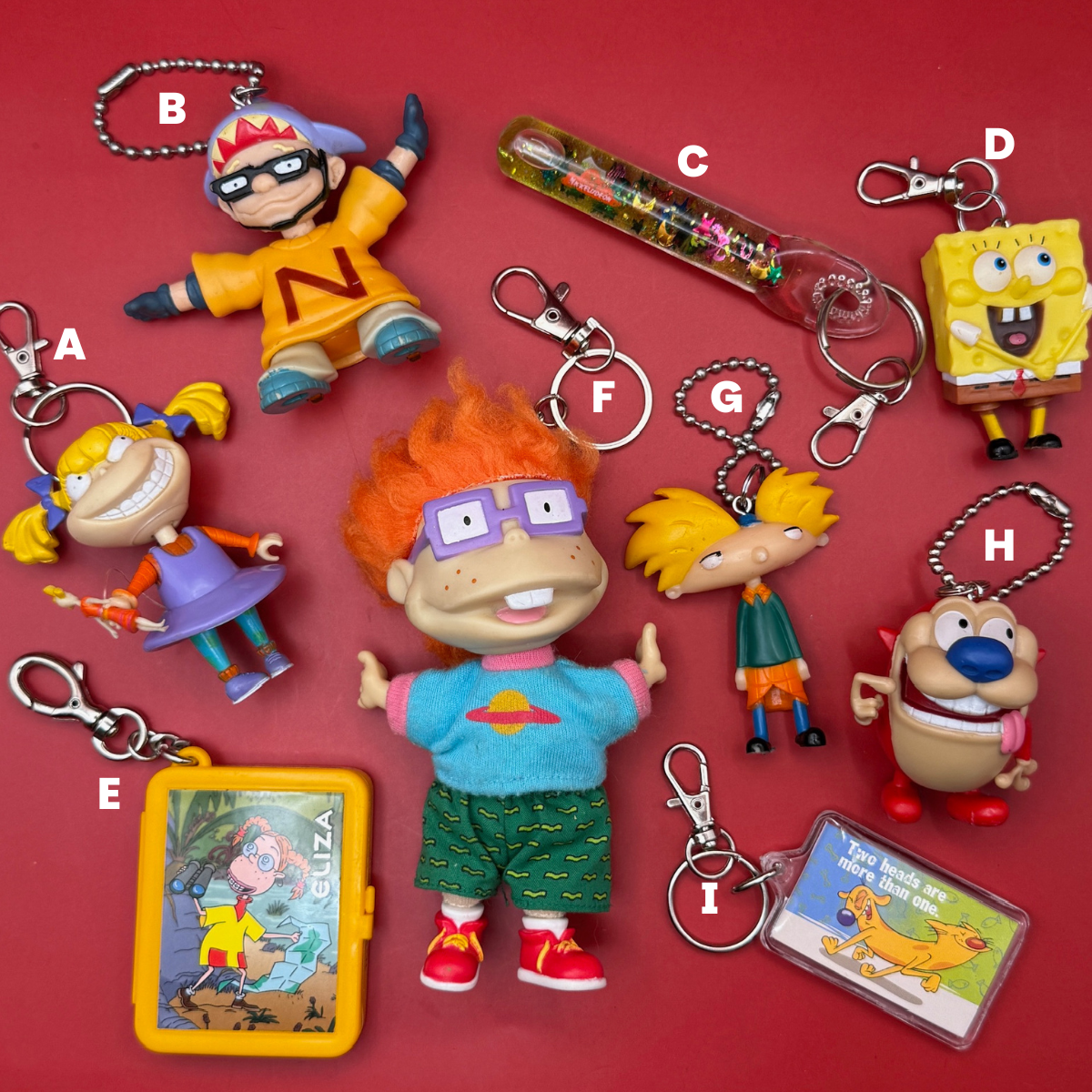 90s Nickelodeon Cartoon   s -  vintage keychain vintage charms for bag nostalgia vintage keychains y2k collectible - Bag Crap
