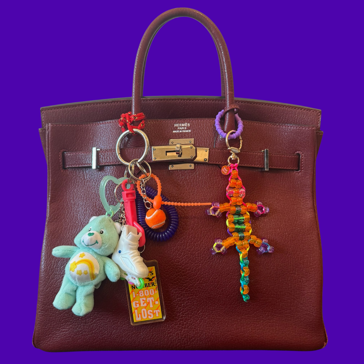 Rollerblade Care Bear Plush   Pack -  vintage keychain vintage charms for bag nostalgia vintage keychains y2k collectible - Bag Crap