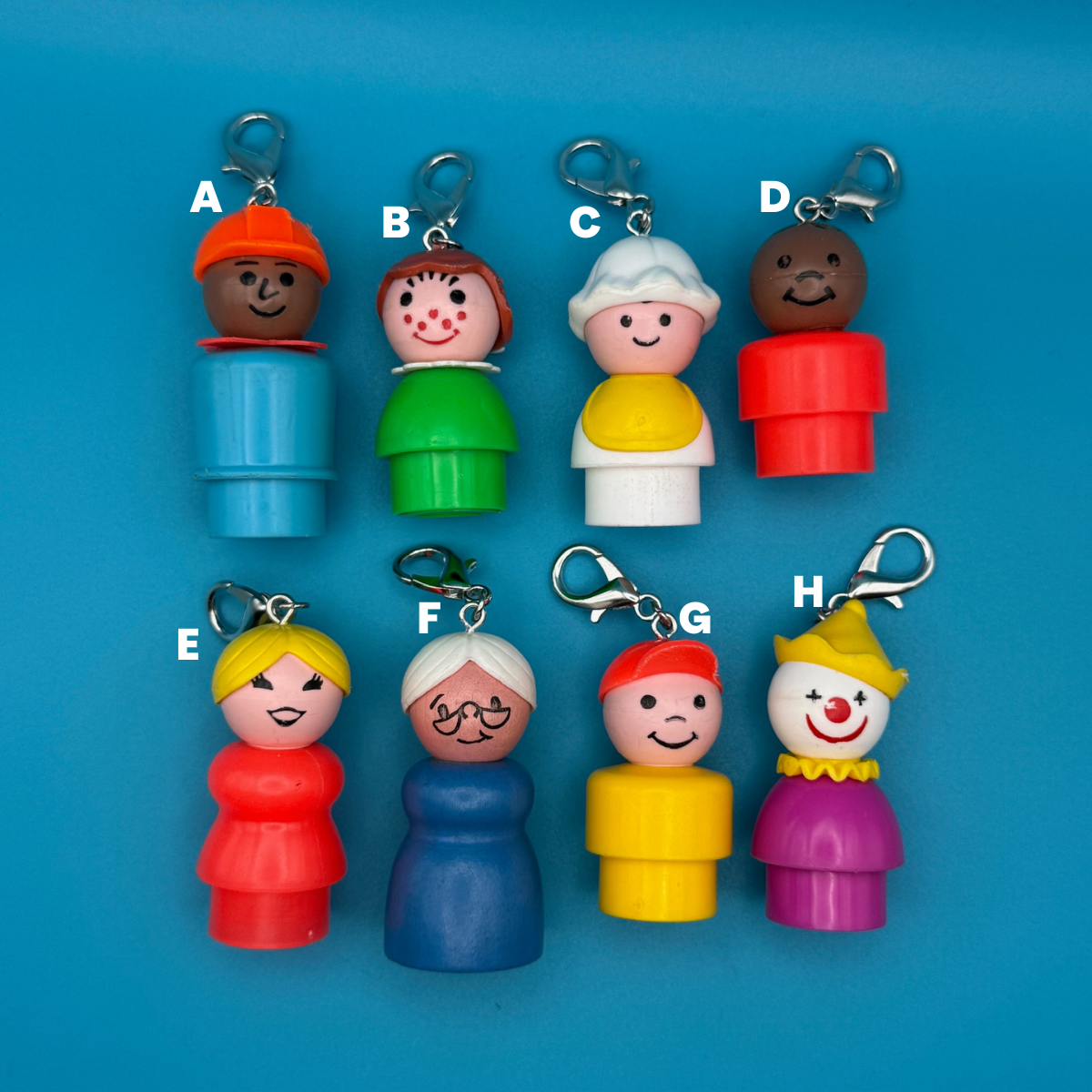 70s-80s Fisher Price  s —  Rare Characters -  vintage keychain vintage charms for bag nostalgia vintage keychains y2k collectible - Bag Crap