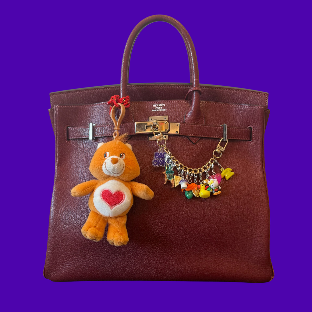 Vintage Y2K Orange 'Tenderheart' Care Bear Plush Bag Charm