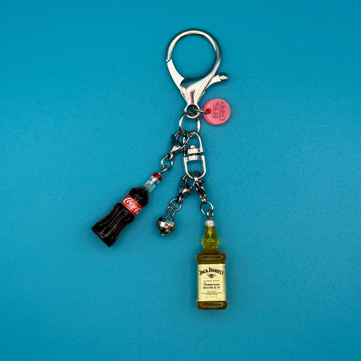 Mini Jack Daniels & Coke Trinket   Set - vintage bag charm packs nostalgia vintage y2k vintage keychain vintage charms for bag nostalgia vintage keychains y2k collectible - Bag Crap