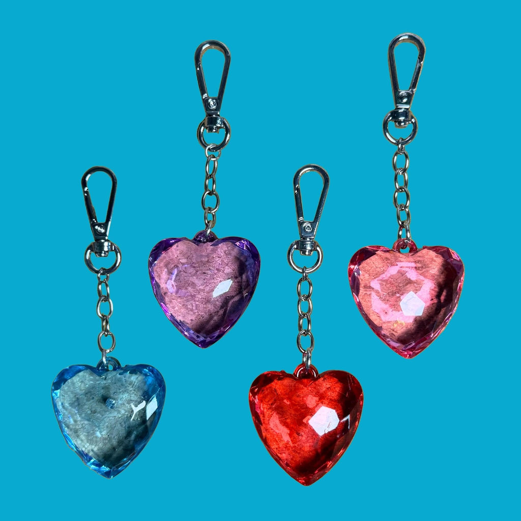 Vintage Colorful Translucent Heart Bag Charm