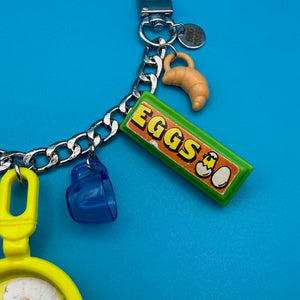 ‘90s Barbie Foods Silver   Chain - vintage bag charm chains silver nostalgia vintage y2k vintage keychain vintage charms for bag nostalgia vintage keychains y2k collectible - Bag Crap