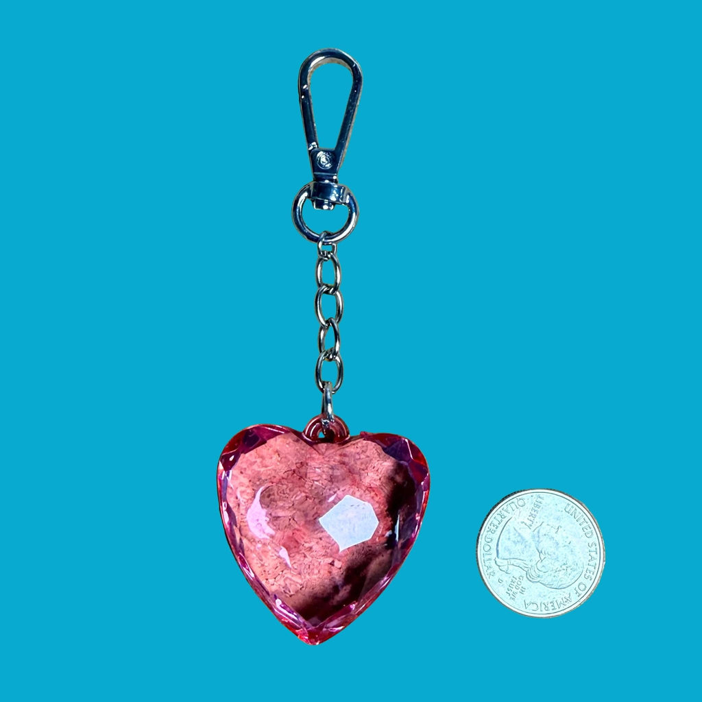 Vintage Colorful Translucent Heart Bag Charm