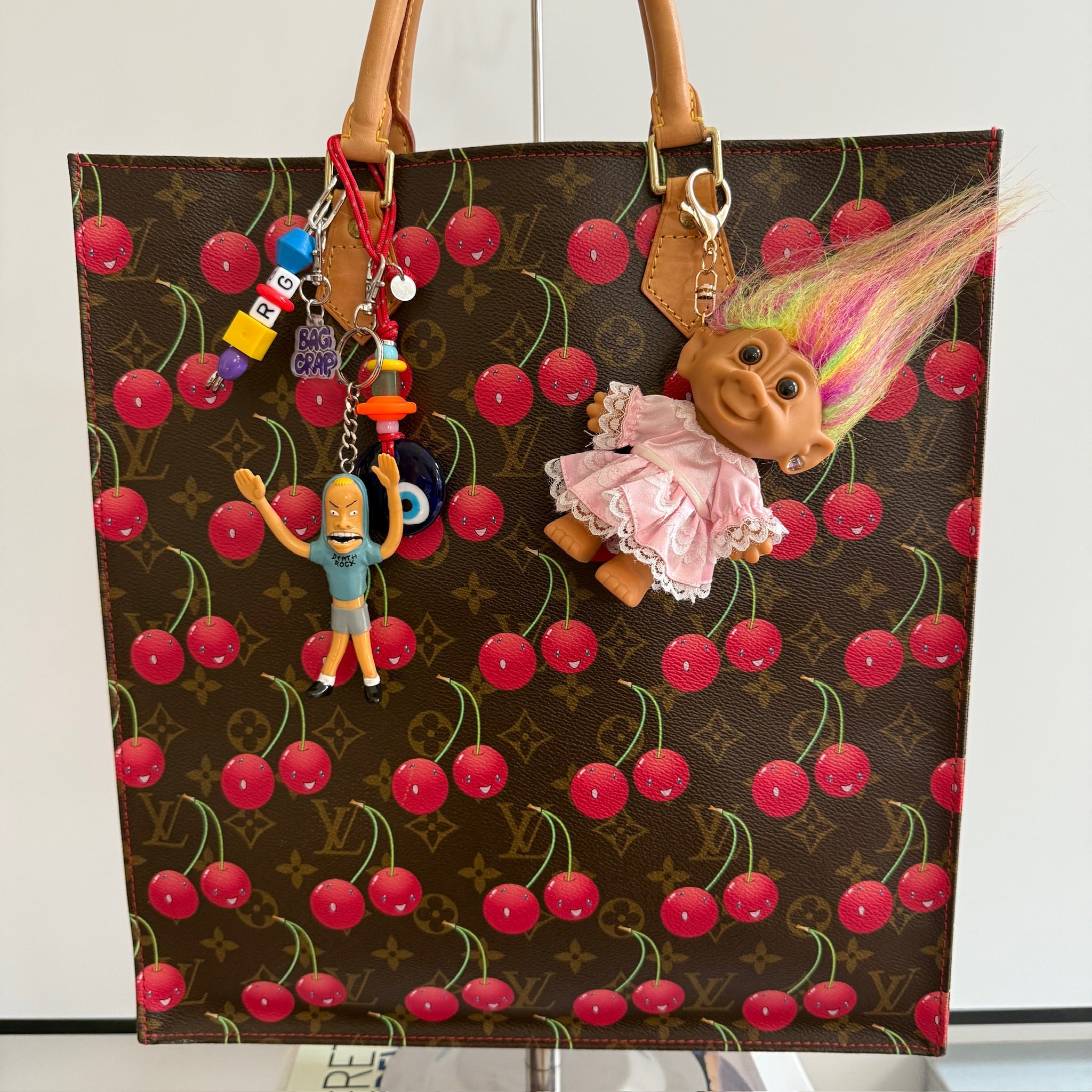SALE: VTG Troll Doll  : Rainbow Hair, Gold Hardware - troll charms troll keychains vintage keychain vintage charms for bag nostalgia vintage keychains y2k collectible - Bag Crap