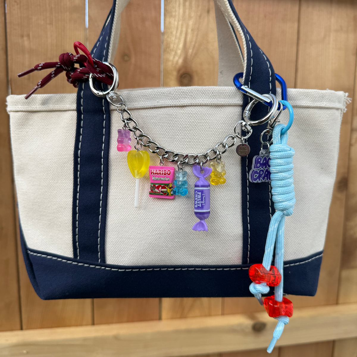Colorful Crafted Candy   Chain - Silver 7' - vintage bag charm chains silver nostalgia vintage y2k vintage keychain vintage charms for bag nostalgia vintage keychains y2k collectible - Bag Crap
