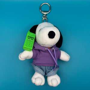 Purple Hoodie & Cellphone Snoopy Plush - snoopy rar peanuts vintage keychain vintage charms for bag nostalgia vintage keychains y2k collectible - Bag Crap