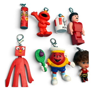 1980s- Red Toy    Collection -  vintage keychain vintage charms for bag nostalgia vintage keychains y2k collectible - Bag Crap