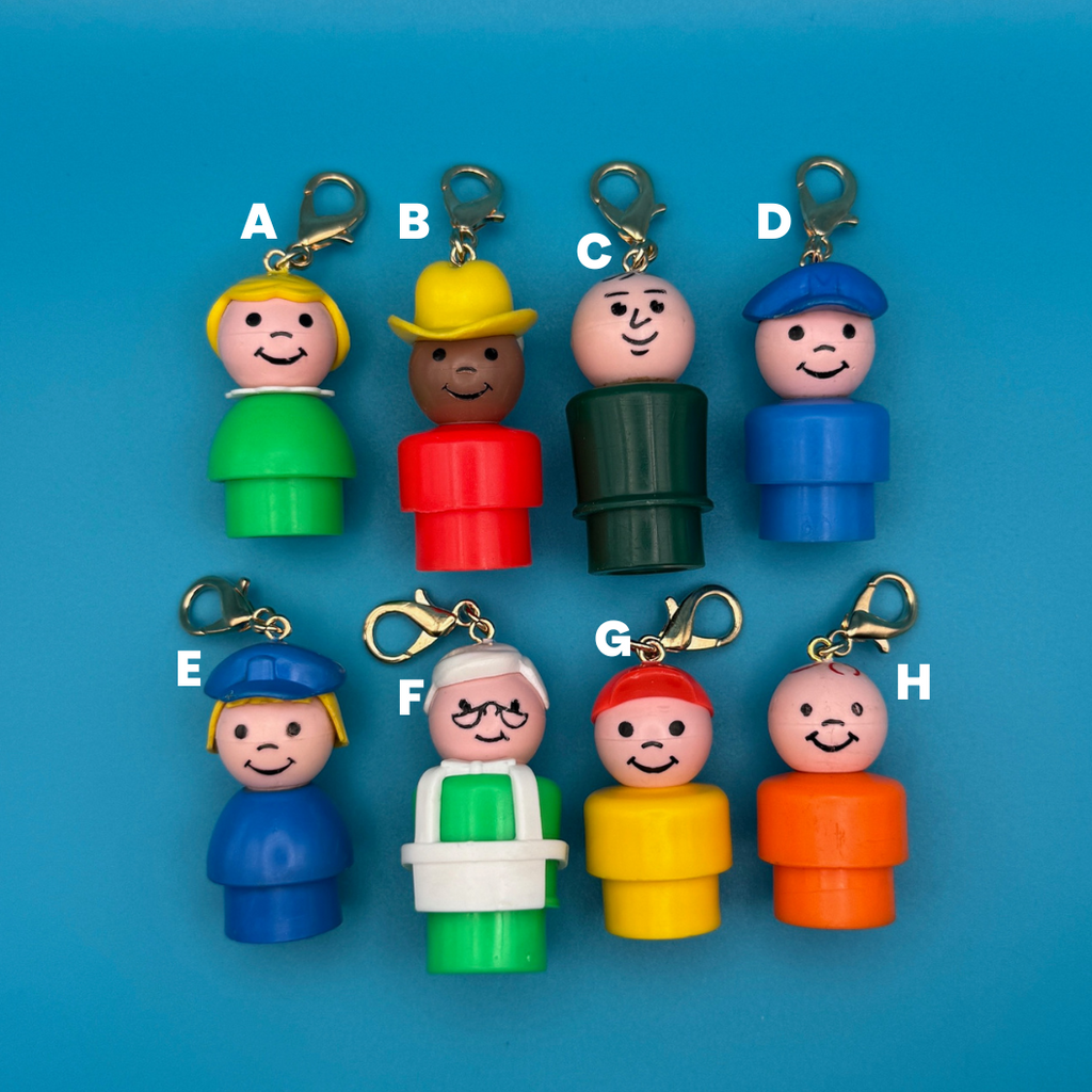 1970s-1980s Vintage Fisher Price Bag Charms —  Gold Hardware