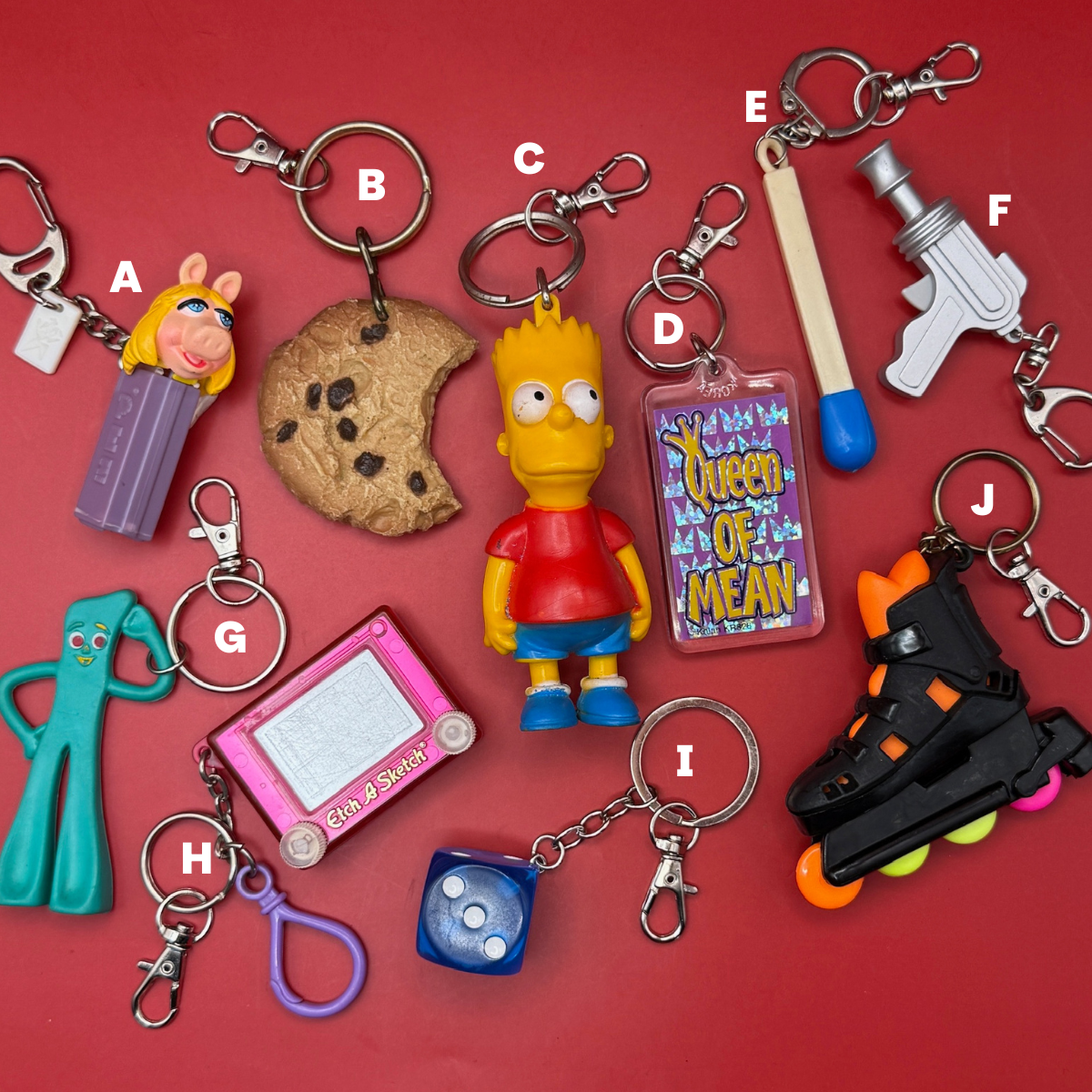1980s-2000s  s &  s: Gumby & Miss Piggy -  vintage keychain vintage charms for bag nostalgia vintage keychains y2k collectible - Bag Crap