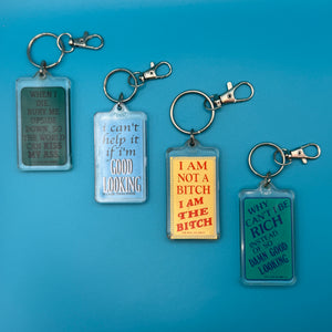 90s Kalan s— Novelty Comedy Phrases -  vintage keychain vintage charms for bag nostalgia vintage keychains y2k collectible - Bag Crap