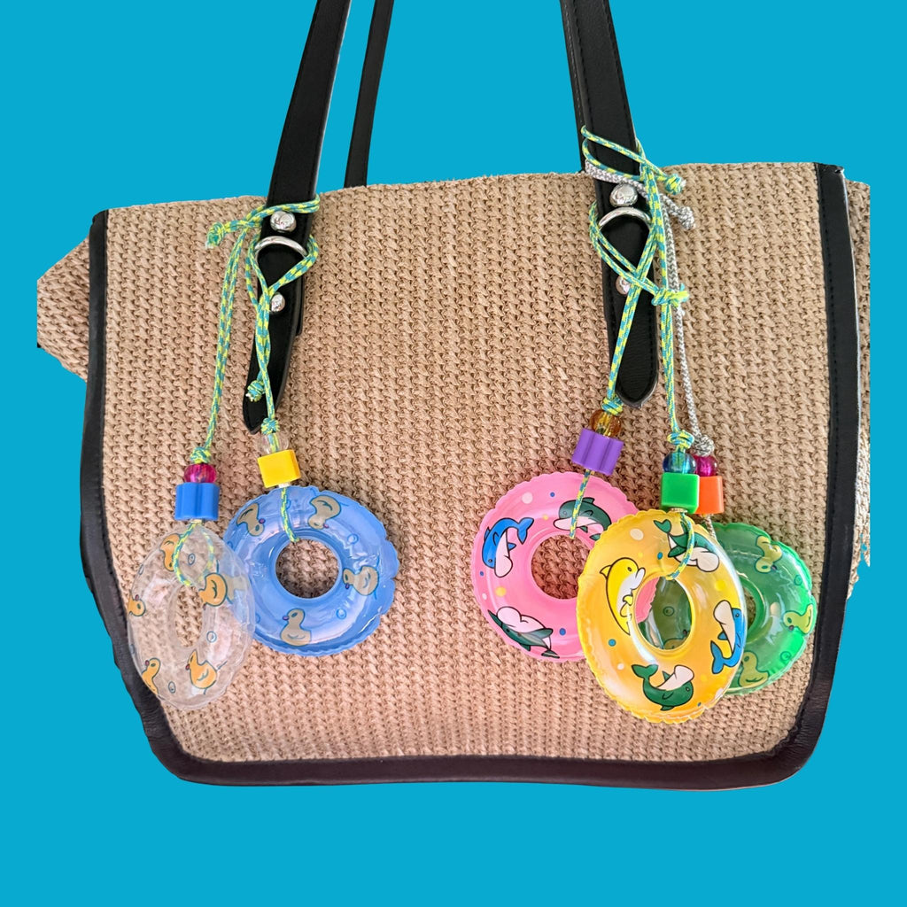 Mini Pool Float Paracord Glass Bead Bag Charms