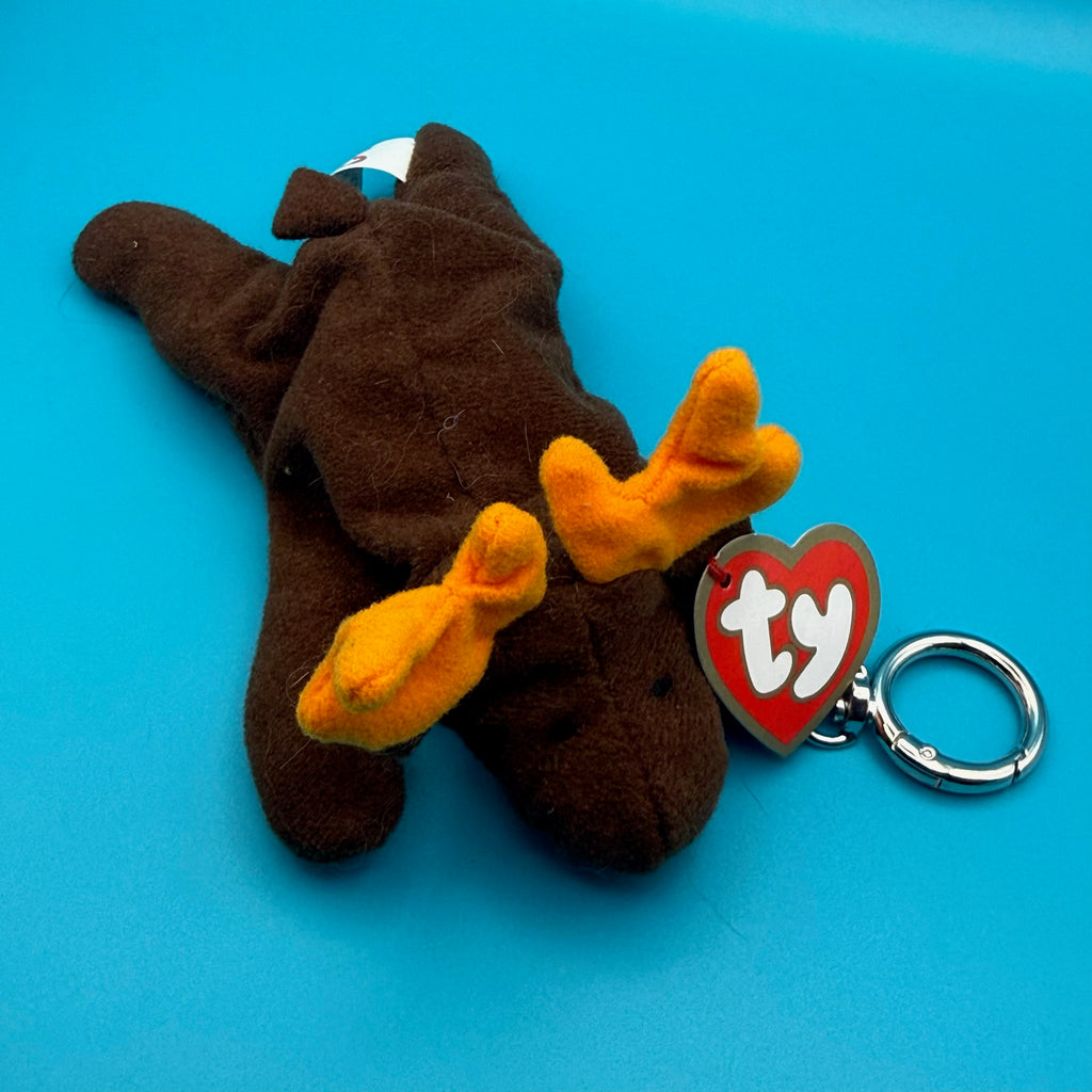 Vintage Teenie Beanie Baby “Chocolate the Moose” Plush Bag Charm