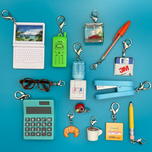 Office Supplies Mini   Pendants -  vintage keychain vintage charms for bag nostalgia vintage keychains y2k collectible - Bag Crap