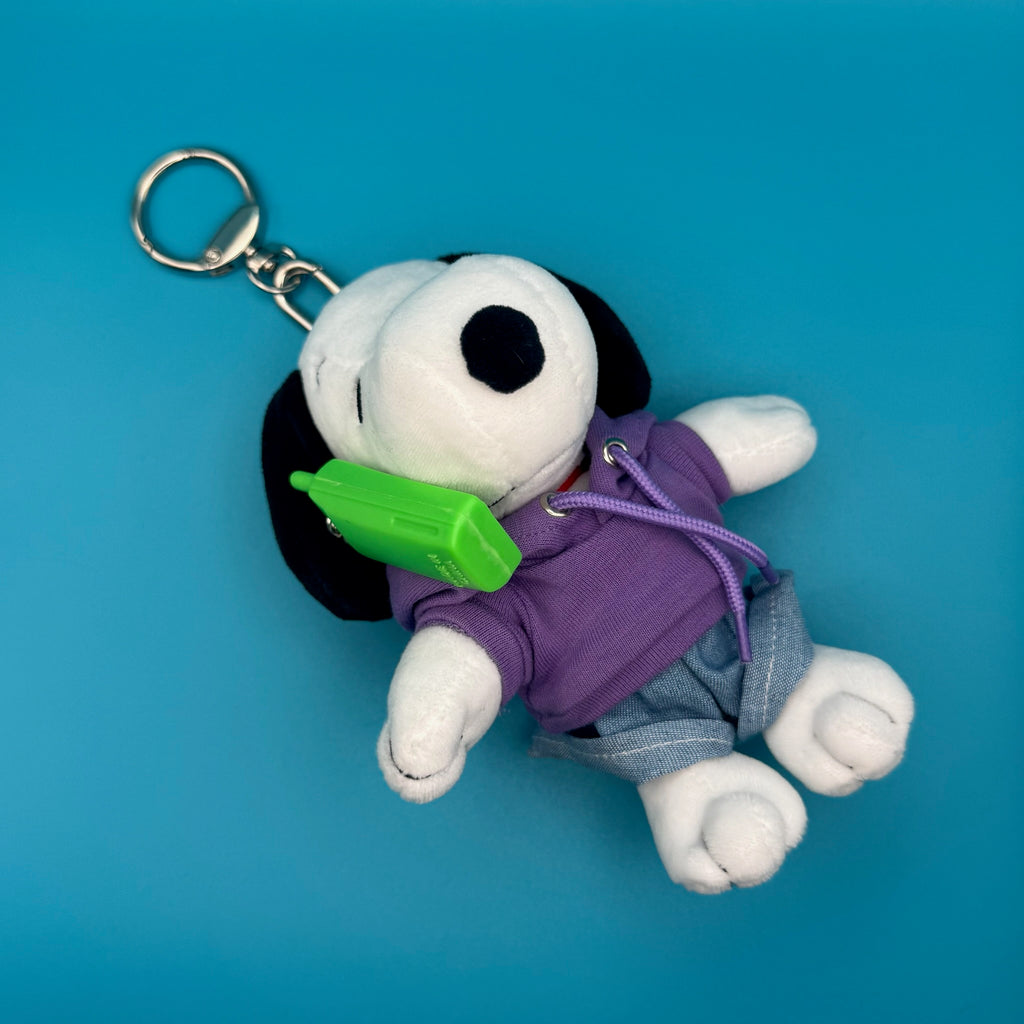 Purple Hoodie & Cellphone Snoopy Plush Bag Charm
