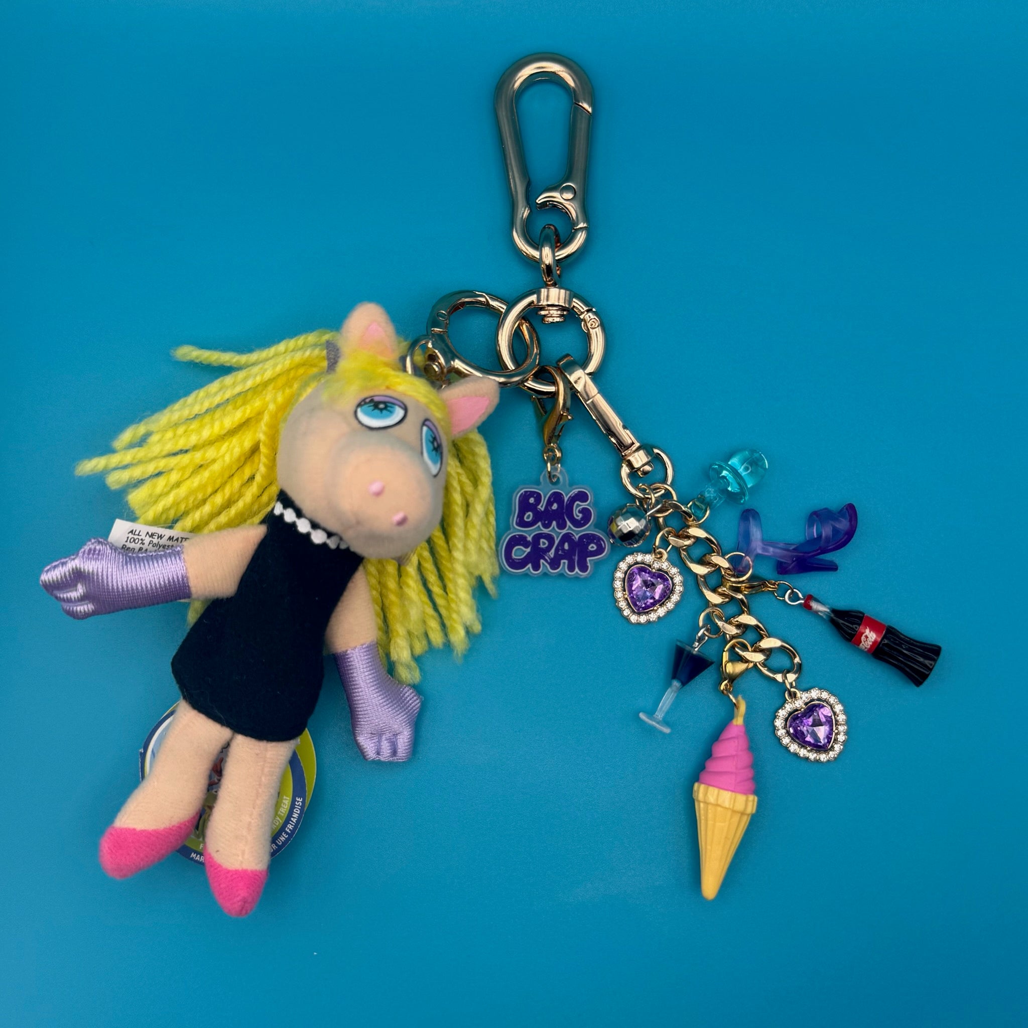 One-of-One     Pack— Miss Piggy Muppets - vintage bag charm packs nostalgia vintage y2k vintage keychain vintage charms for bag nostalgia vintage keychains y2k collectible - Bag Crap