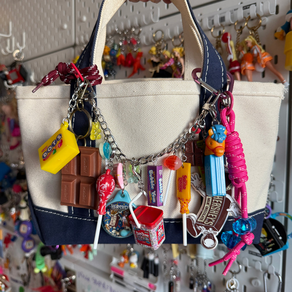Mini Candy Trinket s: Dum Dums, Pez, Hubba Bubba -  vintage keychain vintage charms for bag nostalgia vintage keychains y2k collectible - Bag Crap