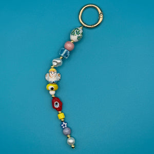 Colorful Evil Eye Glass Beaded -  vintage keychain vintage charms for bag nostalgia vintage keychains y2k collectible - Bag Crap