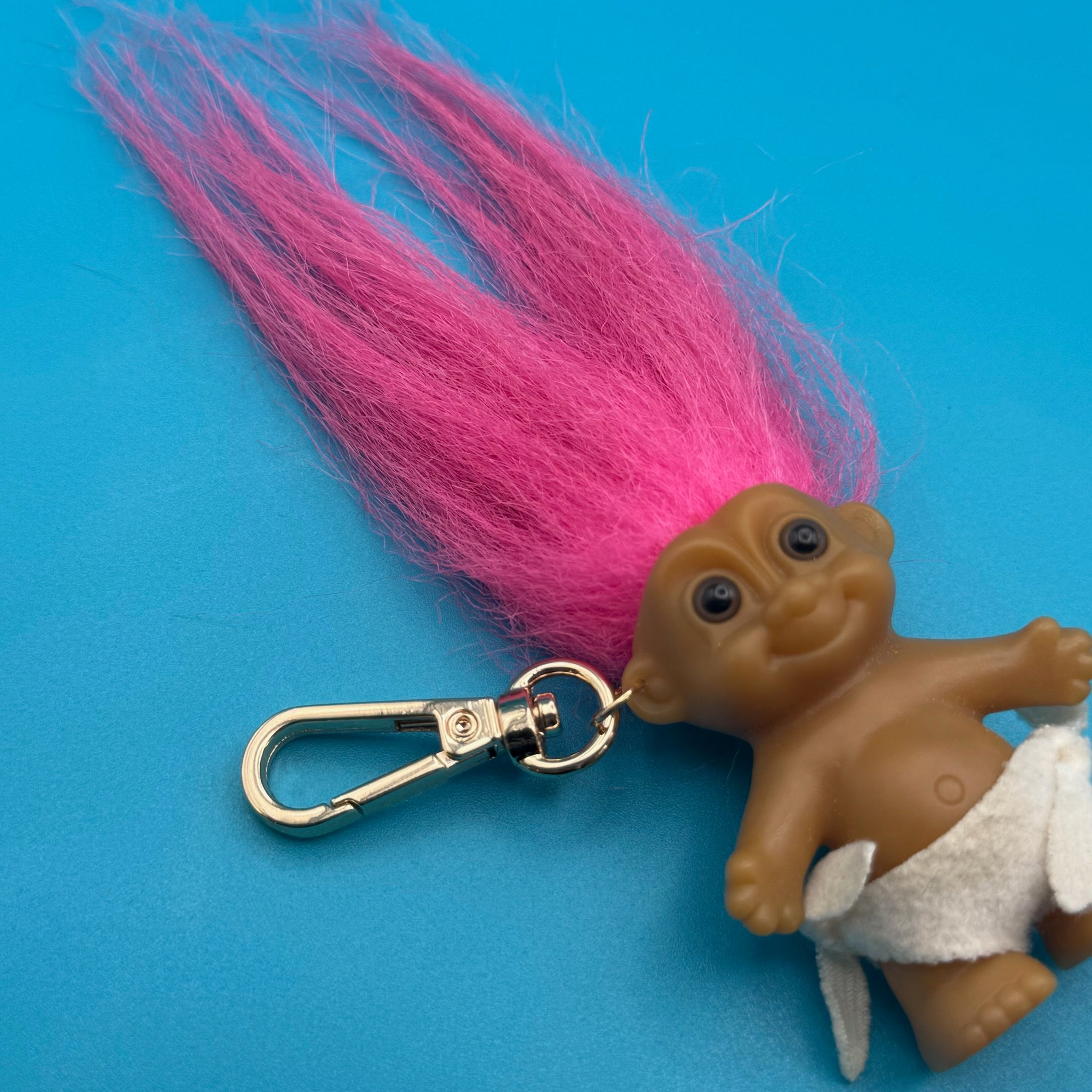 Troll Doll  : Pink Hair Diaper Baby Troll - troll charms troll keychains vintage keychain vintage charms for bag nostalgia vintage keychains y2k collectible - Bag Crap