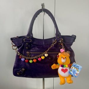 Tenderheart Care Bear Plush   with Beaded  Necklace -  vintage keychain vintage charms for bag nostalgia vintage keychains y2k collectible - Bag Crap