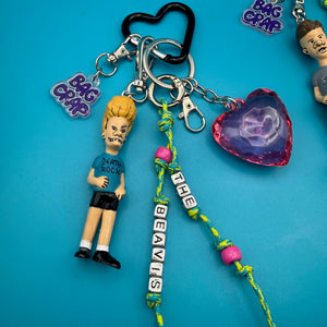 2 Pc Set: 'You're the Beavis to my Butthead' VTG  s - vintage bag charm packs nostalgia vintage y2k vintage keychain vintage charms for bag nostalgia vintage keychains y2k collectible - Bag Crap