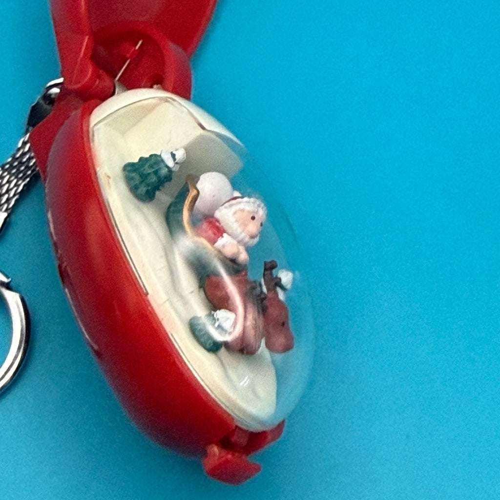 VTG 1993 Takara Pocket Critter Merry Christmas Moving Santa Keychain
