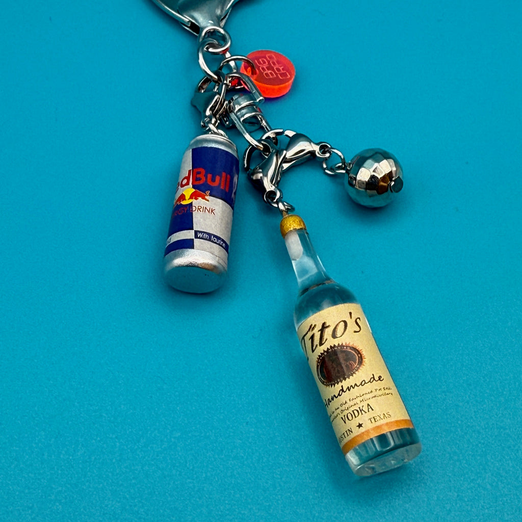 Mini Vodka Red Bull Trinket Bag Charm Set