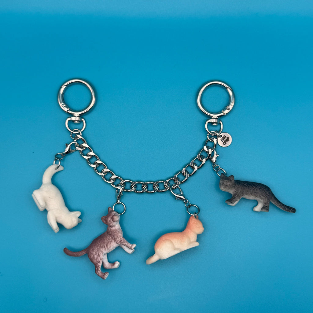 RARE One-of-One Vintage Cats Bag Charm Chain