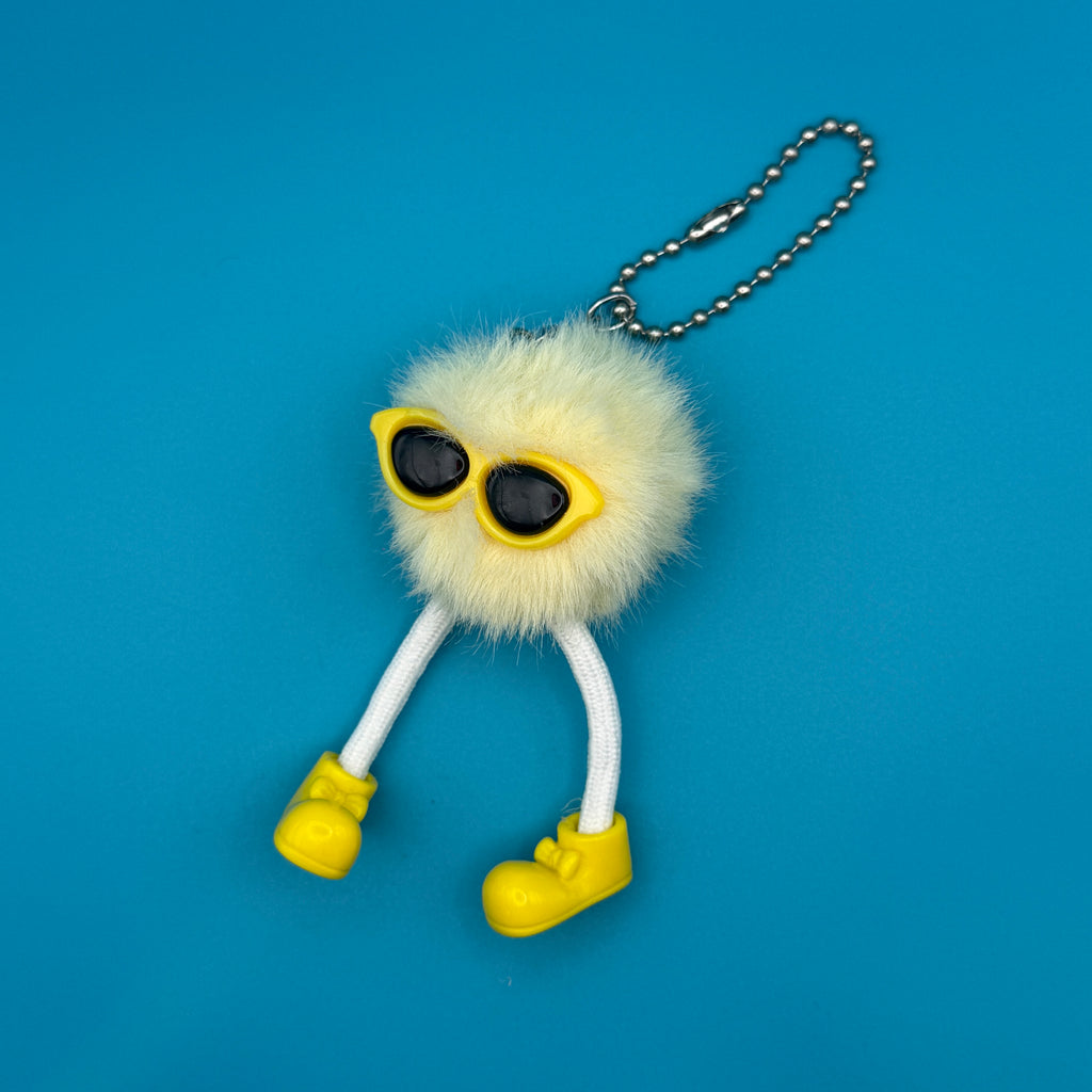Furry Walking Weirdo Pom Pom Bag Charms - Butter Yellow