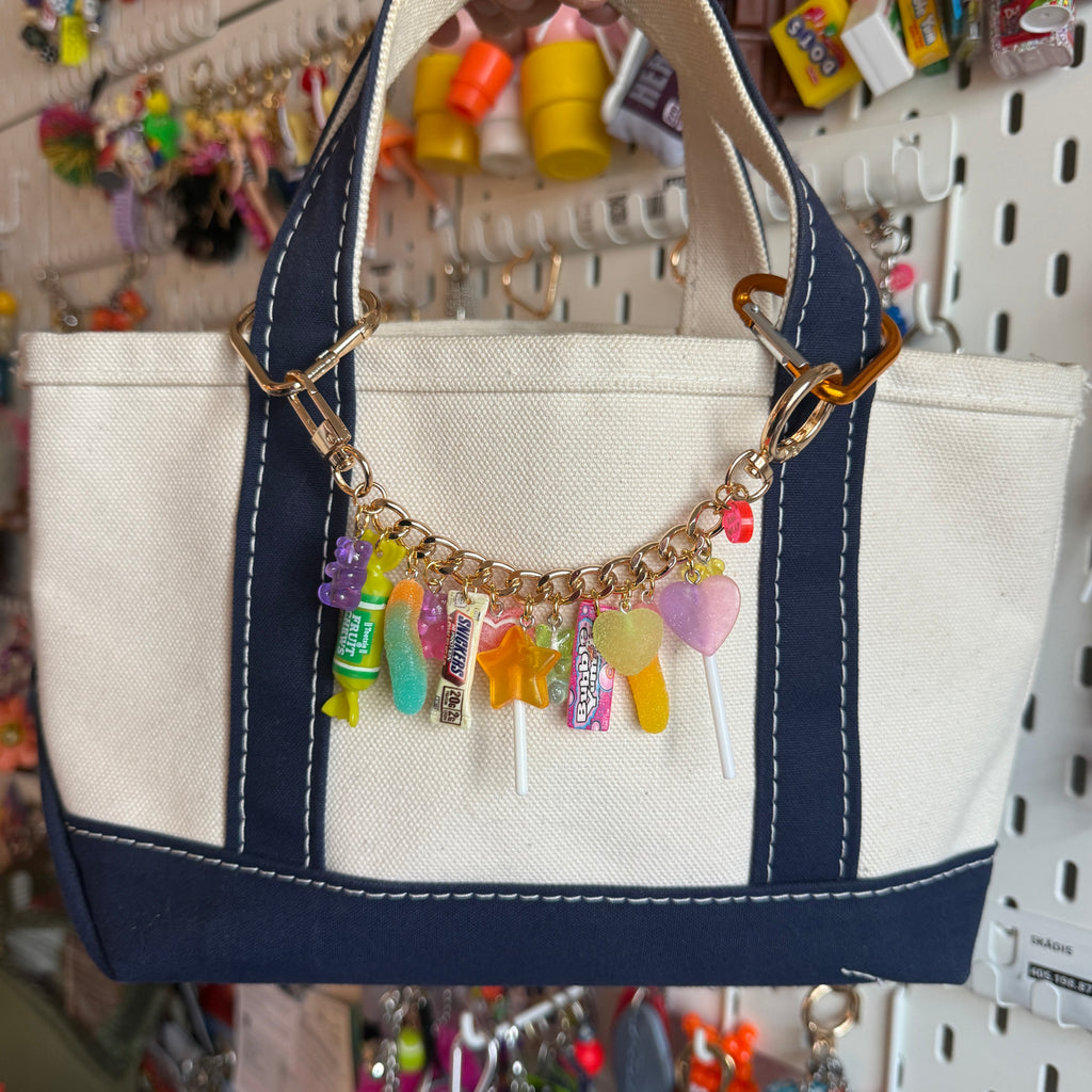 1:1 Candy Stacked Bag Charm Chain - Green/Gold