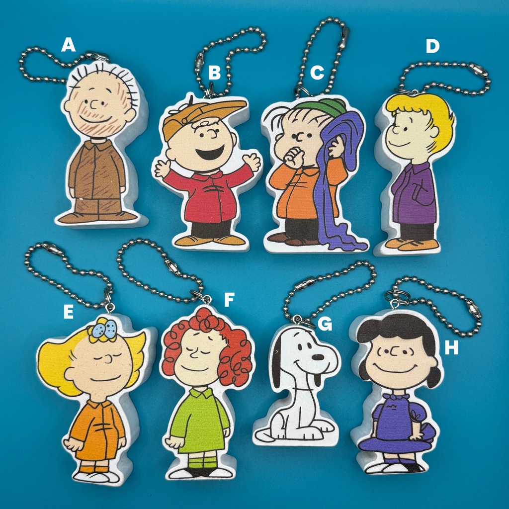 Vintage Peanuts Wood Block Character Bag Charms