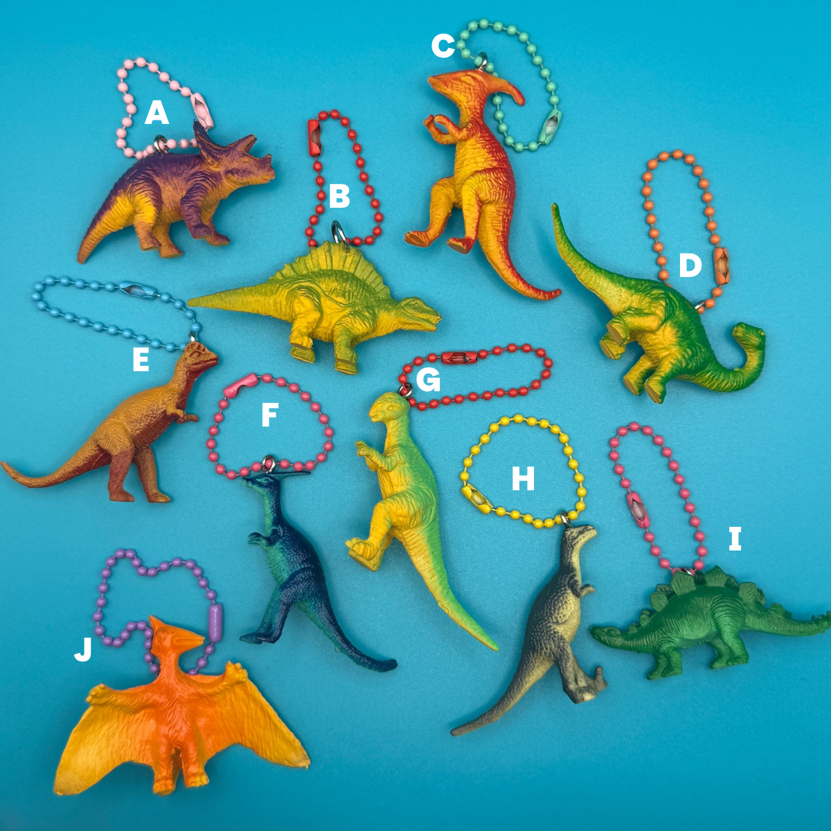 Mini 1' Colorful Toy Dinosaur Mini  s -  vintage keychain vintage charms for bag nostalgia vintage keychains y2k collectible - Bag Crap