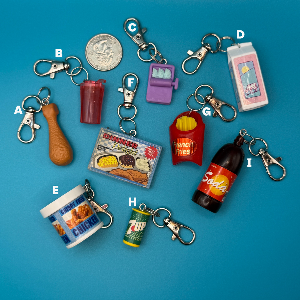 Assorted Vintage 90s Barbie Mini Food & Grocery Bag Charms