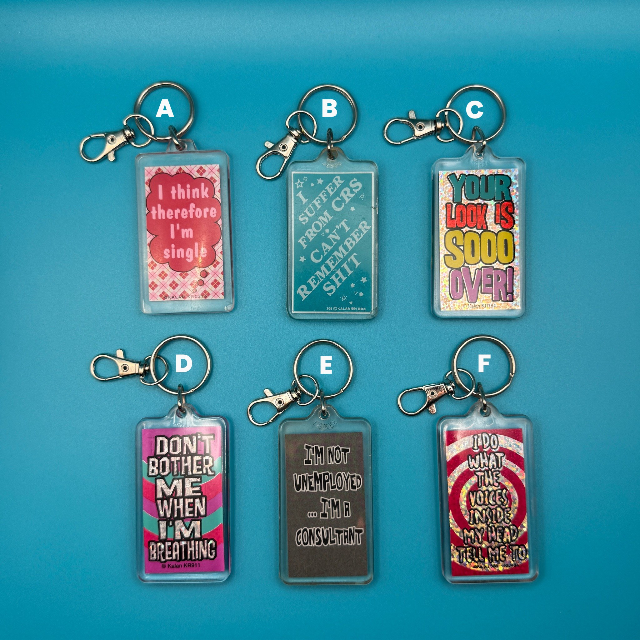 Novelty Phrase s: You Pick -  vintage keychain vintage charms for bag nostalgia vintage keychains y2k collectible - Bag Crap