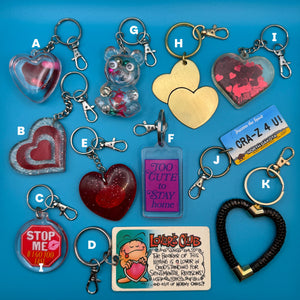 80s- Valentines s &  s: You Pick -  vintage keychain vintage charms for bag nostalgia vintage keychains y2k collectible - Bag Crap