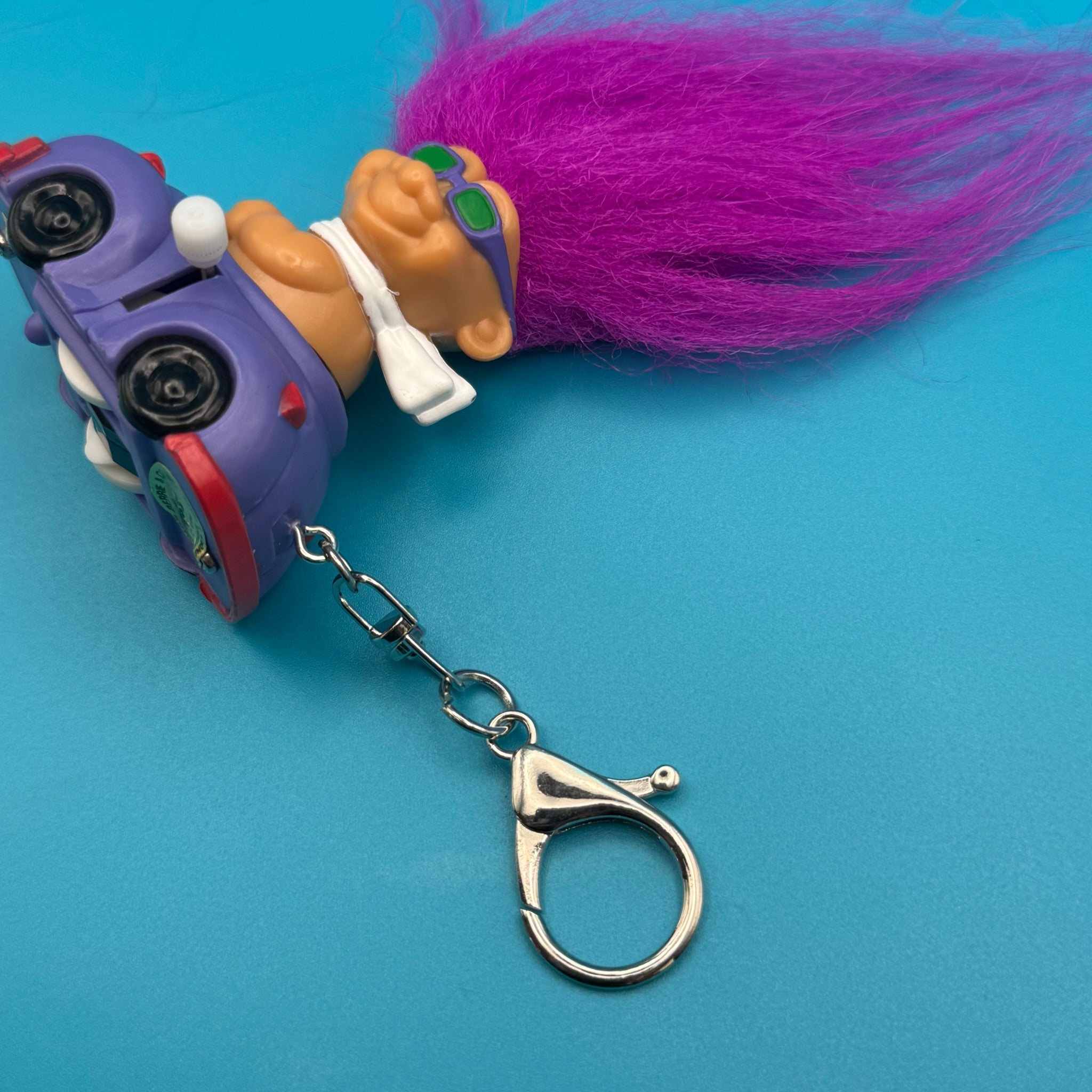 VTG Wind-Up Troll Doll  : Magenta Hair, Silver - troll charms troll keychains vintage keychain vintage charms for bag nostalgia vintage keychains y2k collectible - Bag Crap