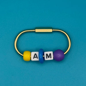 Custom Personalized Beaded Gold Bag Charm Clip