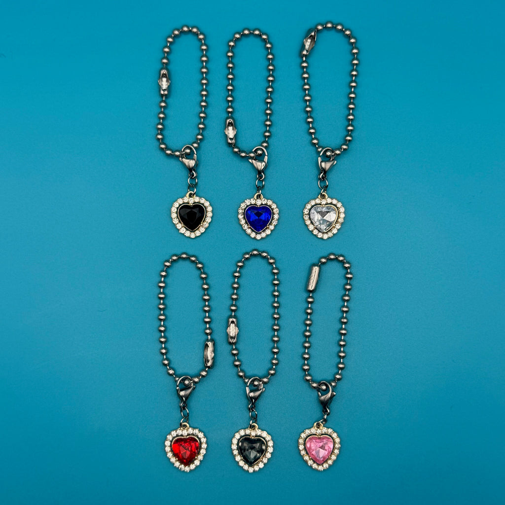 Mini Crystal Heart Trinket Charms: You Pick