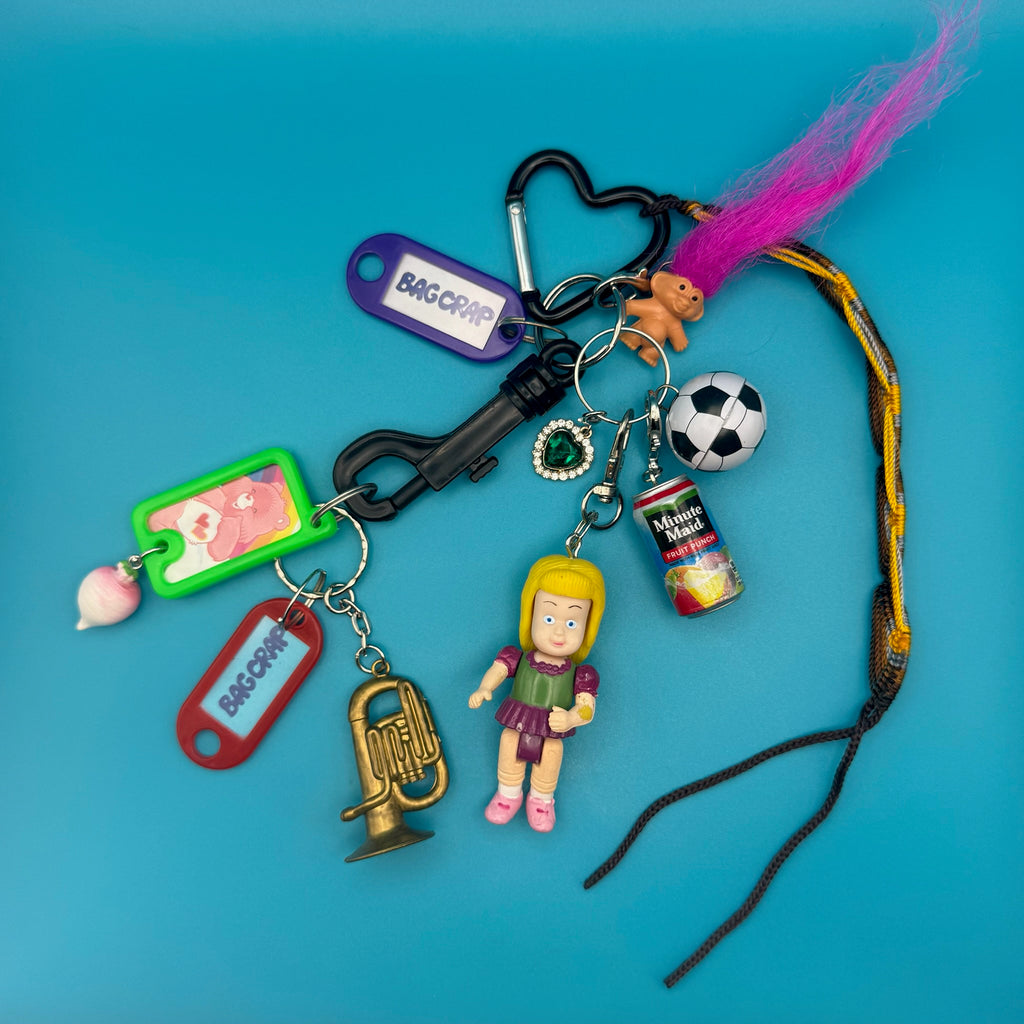 One-of-One Vintage Keychain Bag Charm Pack — Pink Troll Doll