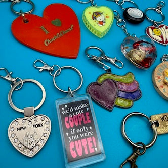 Vintage 1970s-2000s Valentines Keychains & Bag Charms: You Pick