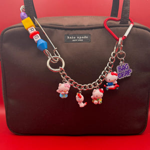 1-of-1  Red Heart Hello Kitty   Chain - hello kitty sanrio japan kawaii rare vintage keychain vintage charms for bag nostalgia vintage keychains y2k collectible - Bag Crap