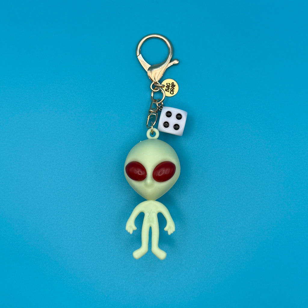 Y2K Retro Alien Bag Charm Keychain
