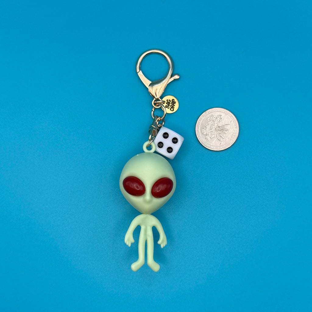 Y2K Retro Alien Bag Charm Keychain