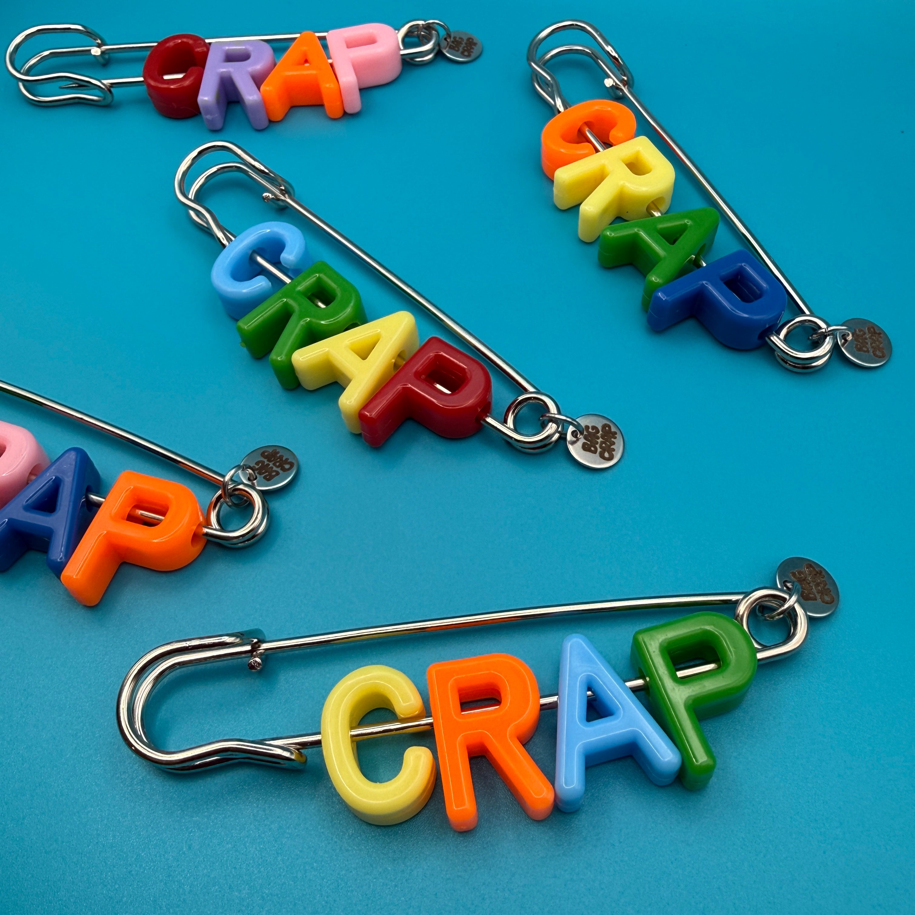 'CRAP' Letter Bead Brooch -  vintage keychain vintage charms for bag nostalgia vintage keychains y2k collectible - Bag Crap